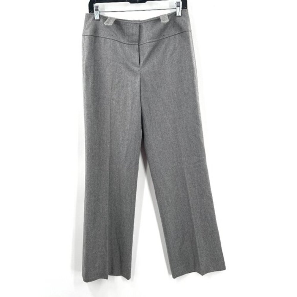 Ann Taylor mid rise grey wool wide leg MARGO dress pants career work 4 READ